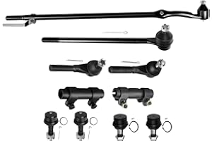 SCITOO 10pcs 4WD Front Suspension Kit Inner Tie Rod End Outer Tie Rod End Adjusting Sleeve Lower Ball Joint Upper Ball Joint Fit 1987-1996 For Ford For F-150 Bronco