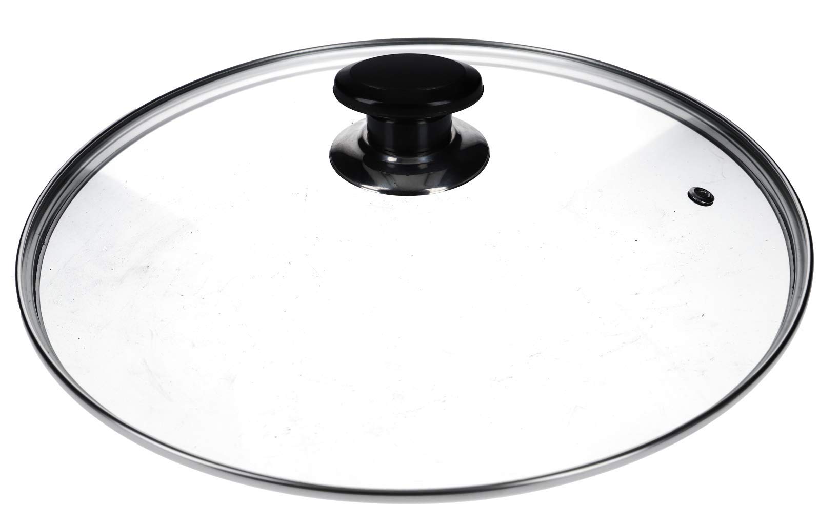DL-pro 160 mm Diameter Universal Glass Lid with Knob Handle and Stainless Steel Protective Edge Lid for Pots