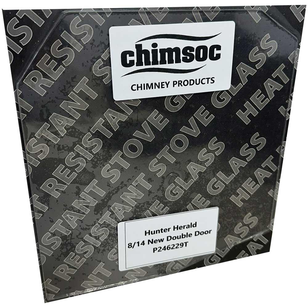 Chimsoc Replacement Stove Glass - Hunter Herald 8/14 (New) Double Door (246mm x 229mm Cut Corners)