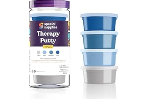 Special Supplies Therapy Putty for Kids and Adults - Resistive Hand Exercise Stress Relief Therapy Putty Kit, Set of 4 Streng