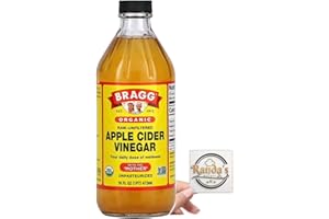 RANDA'S RECIPES Bragg Organic Apple Cider Vinegar With the Mother– USDA Certified Organic – Raw, Unfiltered All Natural Ingredients, 16 oz. With Randa's Recipe Card