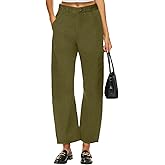Lepunuo Womens Barrel Cargo Pants Casual Baggy Stretchy Elastic Waisted Wide Leg Jeans Y2k Streetwear with 6 Pockets