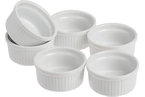 Norpro 3oz/90ml Porcelain Ramekins, Set of 6, One Size, White