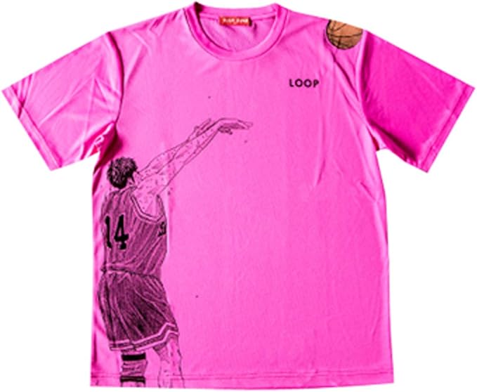 Amazon フラワー 井上雄彦 井上雄彦 ウェア スラムダンク Tシャツ 三井 Loop Tee Pink バスケットボール アクティブシャツ Tシャツ 通販