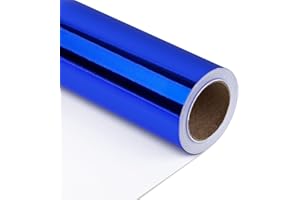 NESCCI Royal Blue Metallic Wrapping Paper,Solid Color Paper,Gift Wrapping Paper,Perfect for Wedding,Valentine's Day,Birthday,Christmas,Baby Shower,DIY Bouquet (17.5 Inches X 32.8 Feet)
