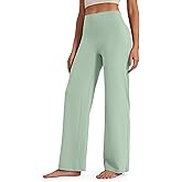 G4Free BareFeel No Front Seam Straight Leggings for Women High Waisted Wide Leg Yoga Pants 29"/31"/33"