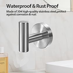 Kruodop Towel Hooks for Bathroom,2 Packs Wall Mount