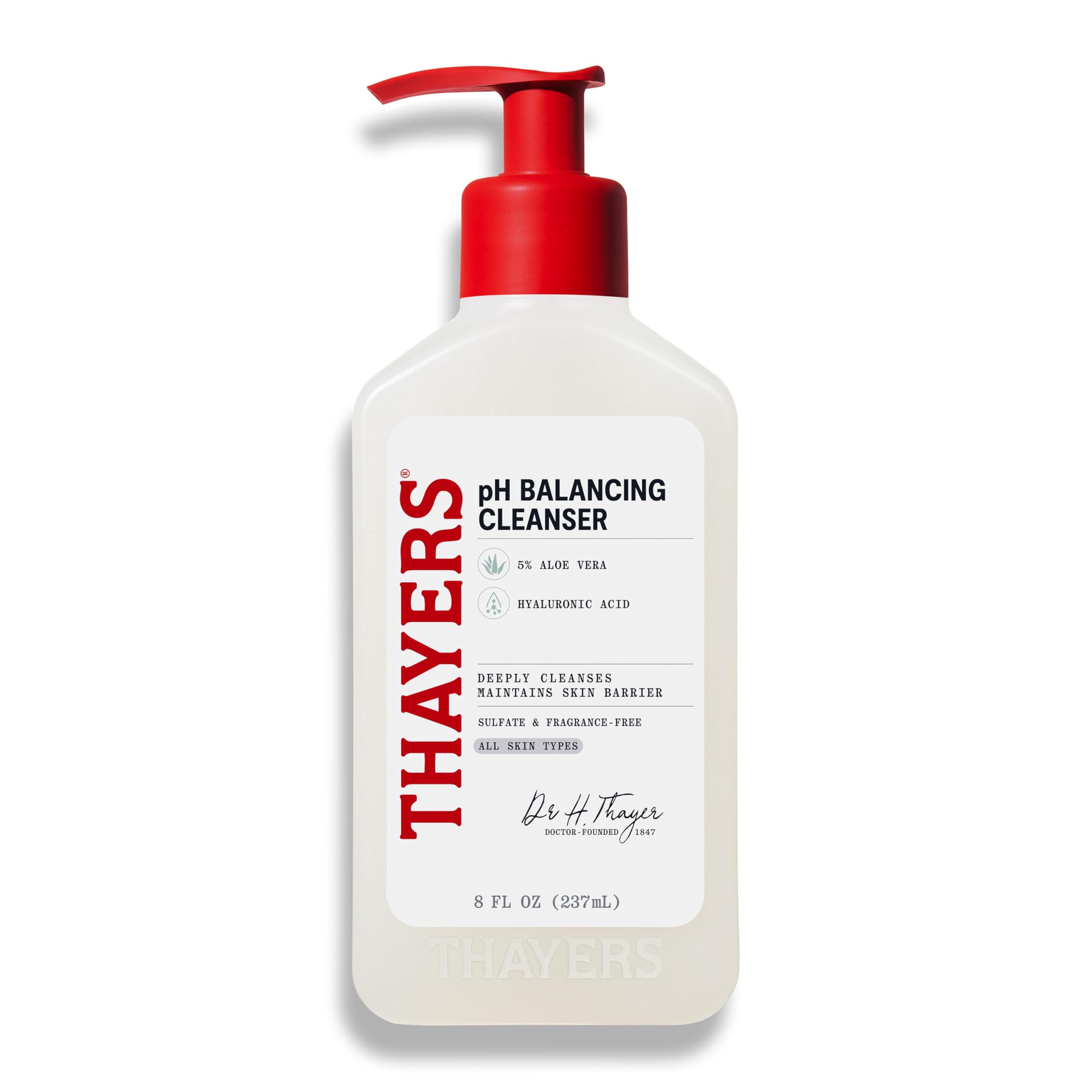 Thayers pH Balancing Daily Cleanser - Face Wash with Aloe Vera - Gentle and Hydrating Skin Care for Dry - Oily or Acne Prone Skin, Remoes Dirt, 237 ml