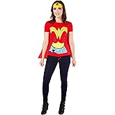 Rubies DC Comics: Wonder Woman Costume T-Shirt With Cape And Headband for Adults, Women's Large