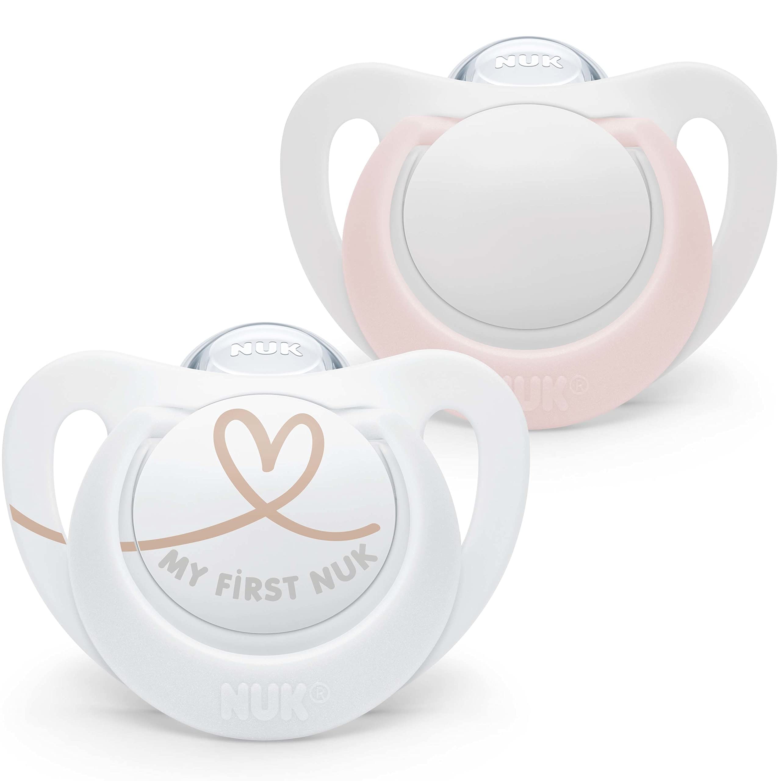NUK Star Baby Dummy | 0-6 Months | Soothes 99% of Babies | BPA-Free Silicone Soothers | Pink | 2 Count — image 1