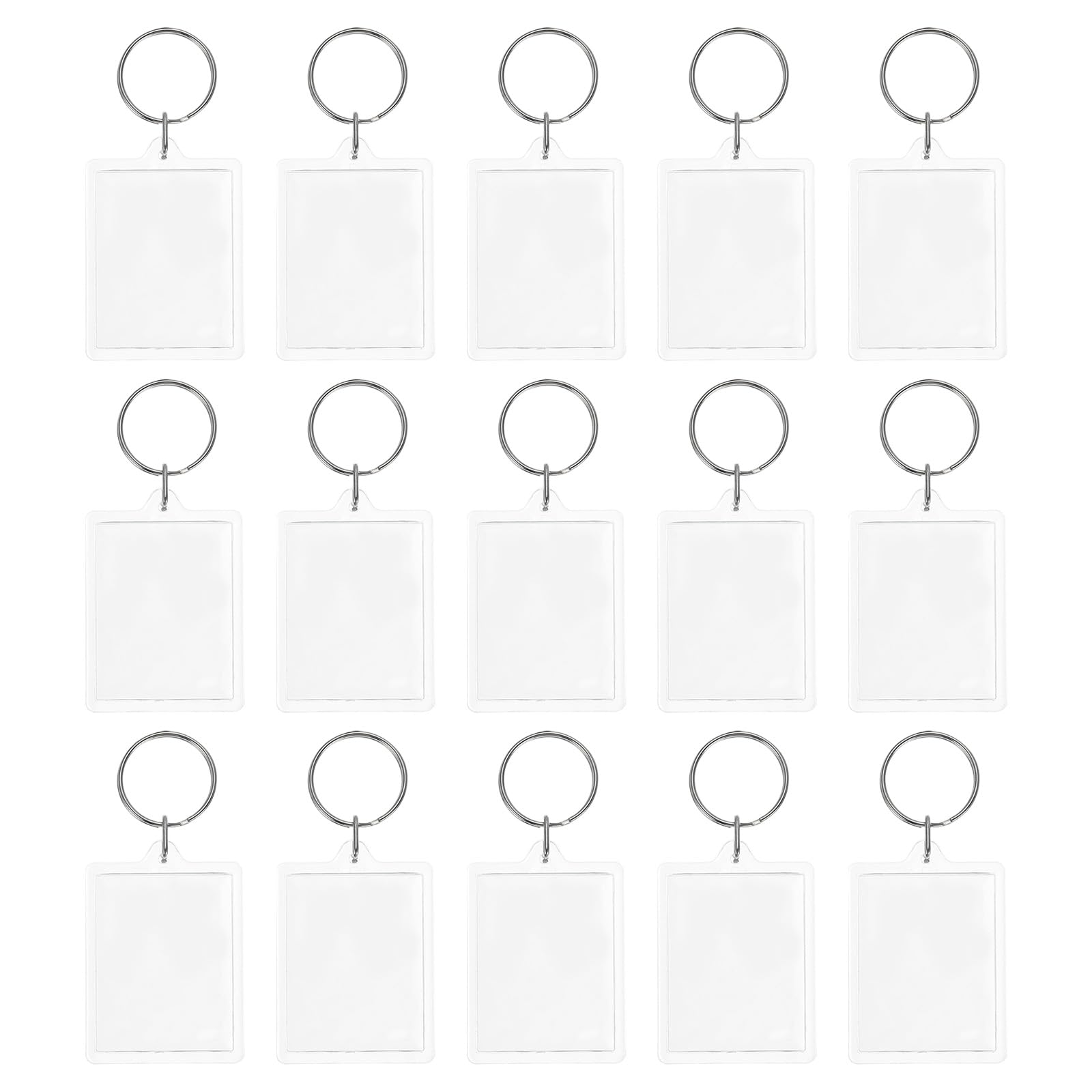 PATIKIL Acrylic Photo Frame Keychain, 30 Pack 2x1.4 Blank Picture Insert Keyring with Split Ring for DIY Craft Project, Clear