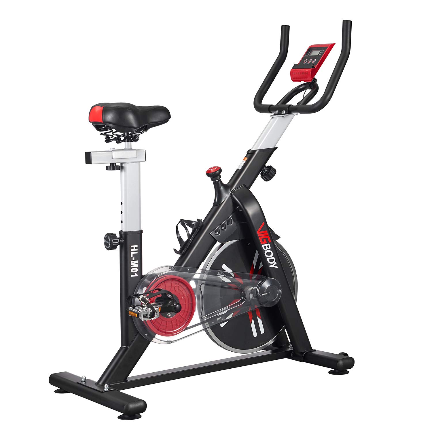 vigbody exercise bike stationary indoor cycling bike for home gym workout upright belt drive bike
