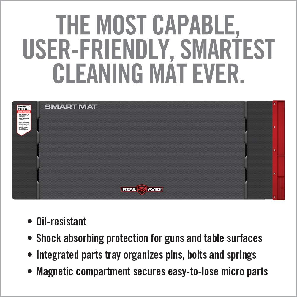 Real Avid Universal Smart Mat - 43x16”, Long Gun Cleaning Mat, Red Parts Tray : Sports & Outdoors