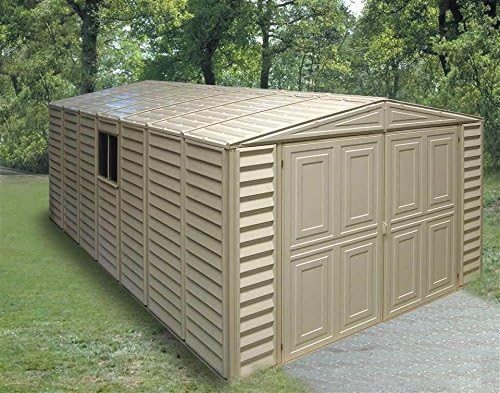 Vinyl Garage Shed Size: 10.5' x 18.2'