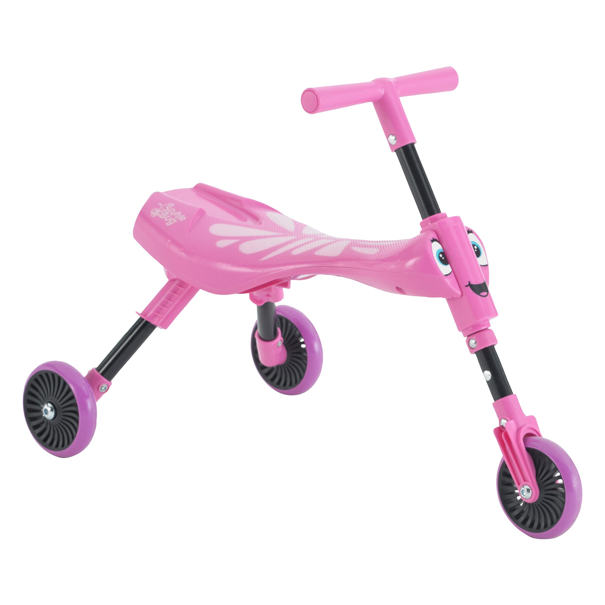 Scuttlebug Butterfly 3-Wheel Foldable Ride-On Tricycle for 1+ Year Old Boys and Girls, Fun Indoor and Outdoor Trike, No Surface Scratches, Ride on Toddler Bike for Toddler’s Balance and Motor Skills