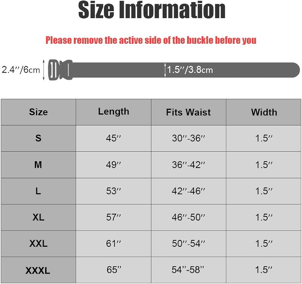 Fairwin Tactical Belt, 1.5 Inch Wide Heavy Duty Military Style Tactical Belts for men: Clothing