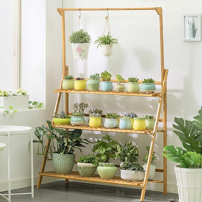 YXWa Puesto de Plantas Jardín de Escalera al Aire Libre Puesto de ...