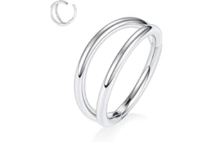 FUNLMO 316L Surgical Steel Nose Ring Hoop Septum Ring Conch Piercing Jewelry Cartilage Daith Helix Tragus Rook Lobe Earring Triple/Double Nose Lip Ring 20G 18G 16G