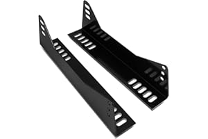 DNA MOTORING SMB-001 Pair of Mild Steel Adjustable Holes Bucket Seat Side Mounting Adapter Bracket Kit, Black