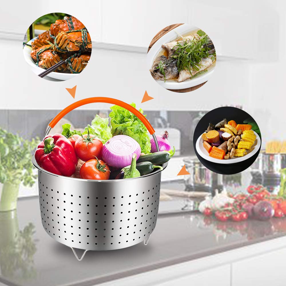 Accessory Set for 8 Quart Instant Pot Only with Sealing Rings, Tempered Glass Lid, and Steamer Basket …