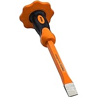 Finder 12-Inch Heavy Duty Pointed Masonry Chisel With Hand Guard – CRV Steel, Shock-Absorbing Grip