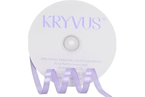 KRYVUS Lavender Satin Ribbon 3/8 inch X Continuous 100 Yards, Single Face Polyester Ribbon Perfect for Gift Wrapping, Flower Bouquet, Wedding Decor, Crafts, Bow Making, Sewing and More