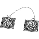 BRTAGG Clips for Tallit Prayer Shawl, Star of David Design, 1.4" long by 1.2" wide, 6.9" Long Chain