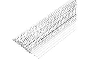 MECCANIXITY 100pcs White Floral Wire Stems Bendable 0.9mm 20 Gauge Florist Wire for Artificial Flower Making Crafts Wreaths S