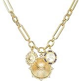 HETICA Chunky Gold-Plated Necklace for Women Heart Pendants Necklace Sun Flower Necklace Fashion Hip Hop Choker Gift