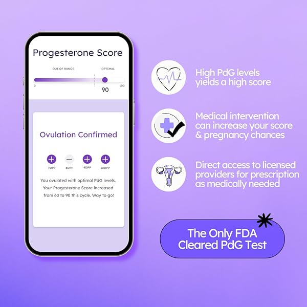 PROOV PDG TEST STRIPS FOR WOMEN – 5 PROGESTERONE TEST STRIPS – CONFIRM SUCCESSFUL OVULATION AT HOME – 1 CYCLE PACK – FERTILITY TRACKER – COMPATIBLE WITH FERTILITY, PREGNANCY & OVULATION TESTS