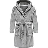 E.W Apparel Boys Fleece Robe Girls Hooded Bathrobe Toddlers Soft Fuzzy Robe for Kids