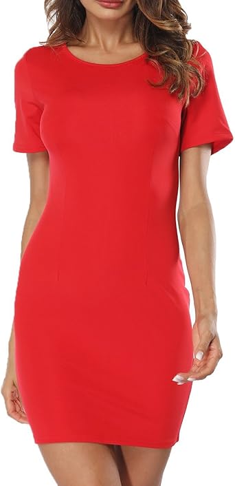 red t shirt dress amazon