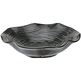 Ownsto Modern Decorative Bowl For Home Decor Multi-Purpose 8.3" Matte Black Ceramic Glaze Fruit Bowl For Kitchen Counter With Water Ripple Design