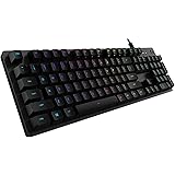 Logitech G512 Lightsync RGB Mechanical Gaming Keyboard, Carbon English Layout GX Blue Switch, Brushed Aluminum Case, USB Pass