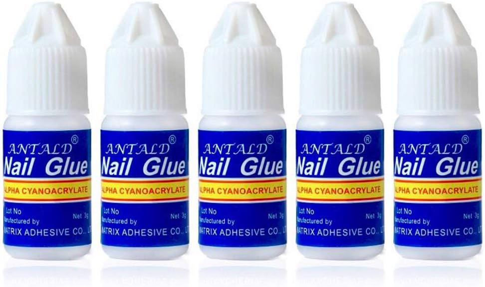 5 bottles MAGIC ARMOR Nail Glue for Acrylic Nails Brush on Nail Glue