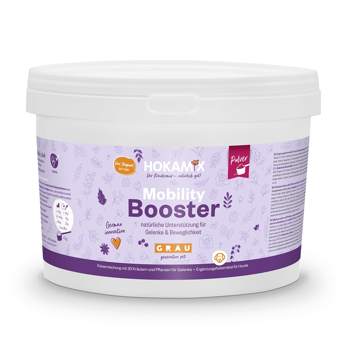 GRAU - the original - Hokamix Mobility Booster, pack of 1 (1 x 1.5 kg), supplementary food for dogs