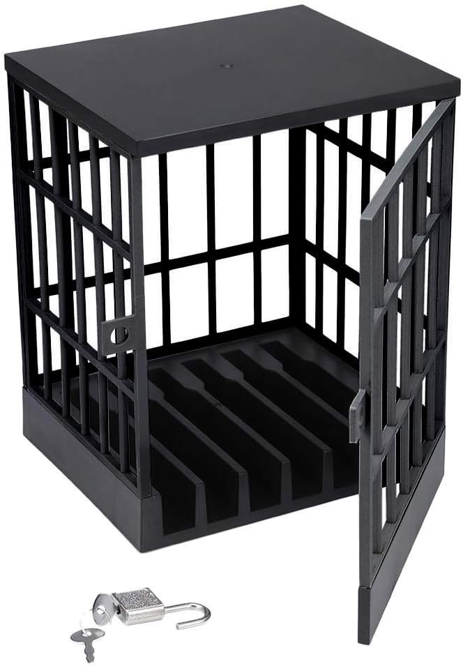 Graysky Mobile Phone Jail Cell Phones Prison Lock Up Safe Smartphone Stand Holders Classroom Home Table Office Party Storage Gadget -Family Time, Party Fun Novelty Gift Idea (a)