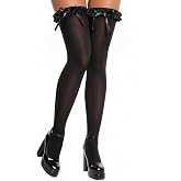 RSLOVE Womens Thigh High Stockings - Bow Socks with Ruffle | Soft Stretch, Ideal for Cosplay, Party, Daily Wear &amp; Lingerie Matching