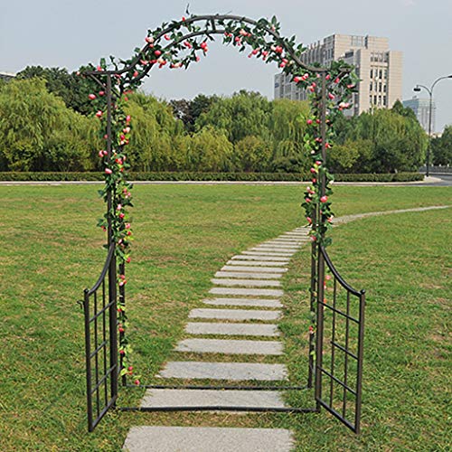 YICOL Rosenbogen Torbogen mit Tür, Kletterpflanze Unterstützung für Rose Vines Jasmin, Outdoor Patio Rasen Hinterhof… – Bild 8