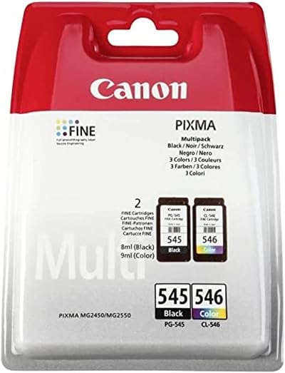 Canon PG-545 CL-546 BK/C/M/Y Ink Cartridge Multipack for PIXMA Printers