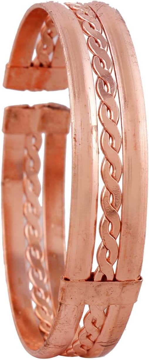 Signature metal Pure Copper Thick Bracelet KADA Designer kada Stylish and Crafted Adjustable Size for Anyone,Both Men and Women.
