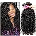 Sunber Hair Brazilian Curly Virgin Hair Weave 3 Bundles10A Unprocessed Virgin Human Hair Extensions Natural Color Can be Dyed and Bleached (18 20 22inch)