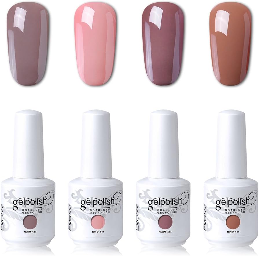 Elite99 Soak Off Gel Polish Lacquer UV LED Nail Art Manicure Kit 4 Colors Set 15ml