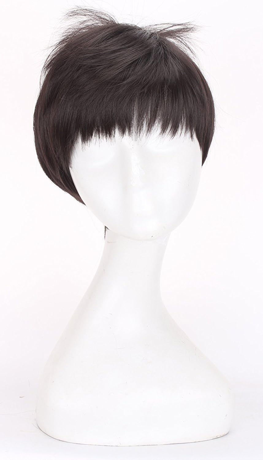 Simpleyourstyle Anime Cosplay Wigs White Red Black Brown Short Heat Resistant Synthetic Full Wigs for Men 30cm 11.8inch 150g (Black Brown)