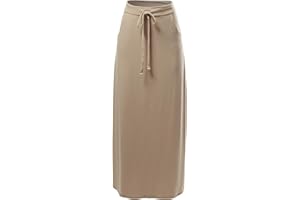 A2Y Women's Basic Foldable High Waist Floor Length Maxi Skirts