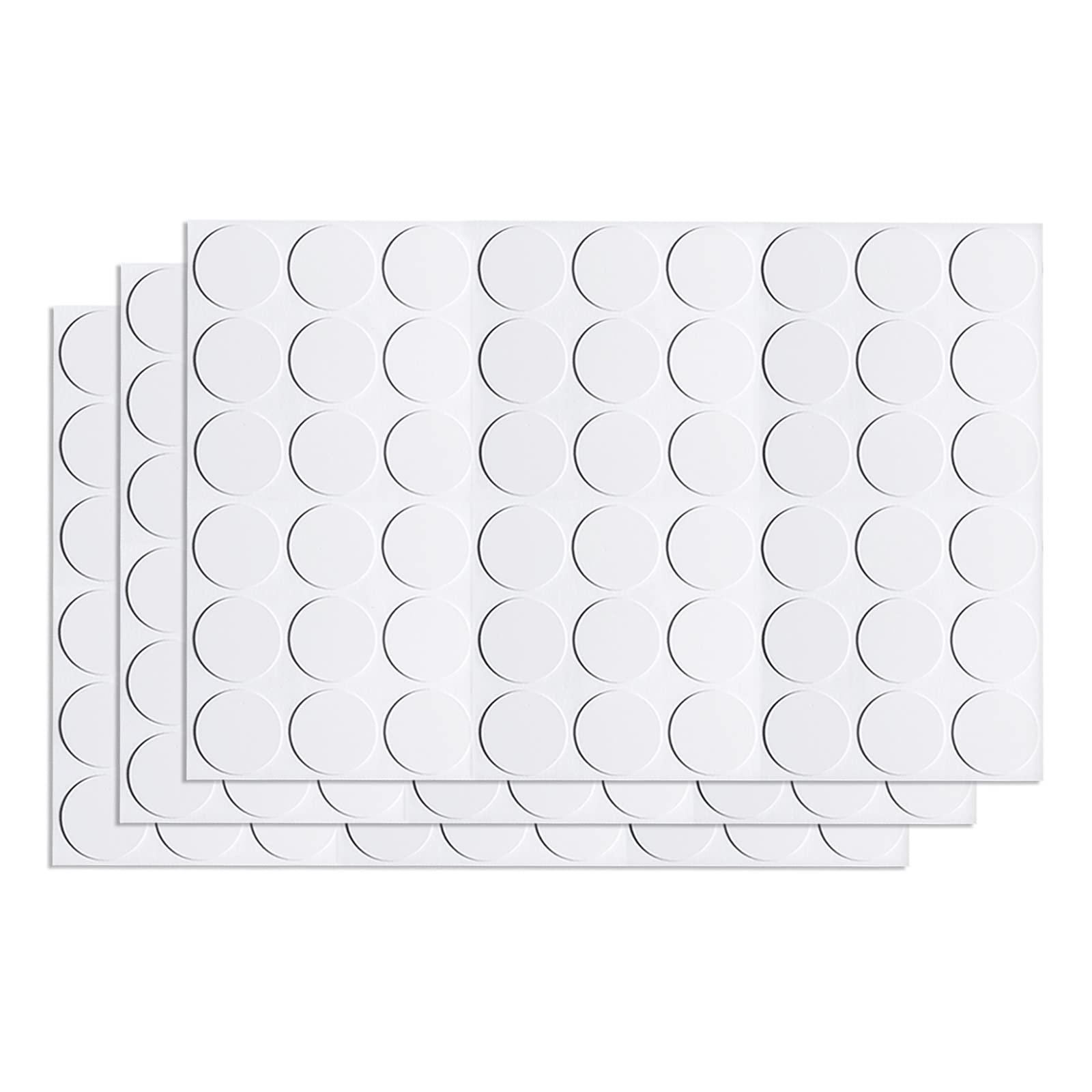 DTGN 21mm(Dia) Screw Hole Cover Stickers - 3Sheet 162pcs - Good for Furniture Wardrobe Chair - PVC Waterproof Hole Caps - White