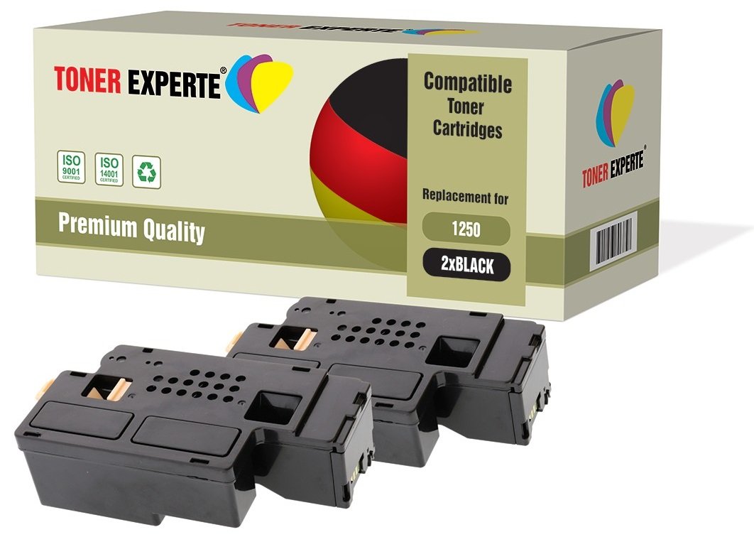 TONER EXPERTE 2-Pack Black Compatible Premium Toner Cartridges for Dell 1250c, 1350cn, 1350cnw, 1355cn, 1355cnw, C1760nw, C1765nf, C1765nfw, C17XX