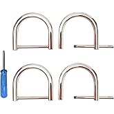 willikiva 4Pcs D Ring with Closing Screw Replacement Screw Shackle Key U Shape D Rings Holder Horseshoe DIY Leather Craft Purse (Gold,1-1/4inch)