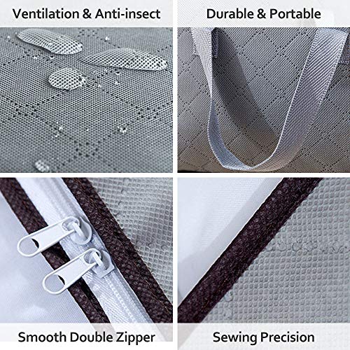 Daily Treasures 4 Pack Breathable Blanket Storage Bag Foldable Household Home Organizers for Clothes,Bedding,Sheets