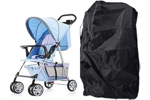 Car Seat Travel Bag Black Folding Cart Storage Bag with Backpack Straps Car Seat Dust Cover Large Gate Check Bags